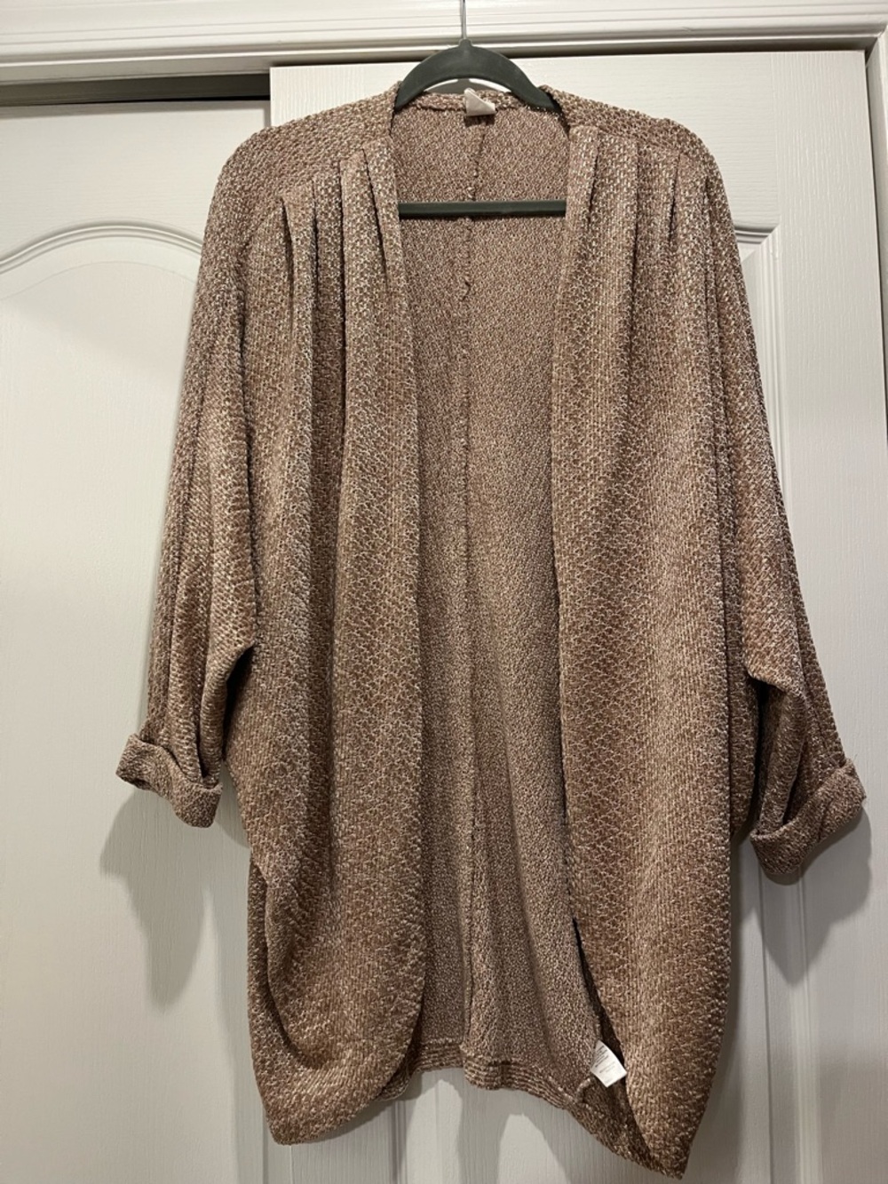 VICI COLLECTION Cozy Open-Front Women's Cardigan Sweater in Taupe
